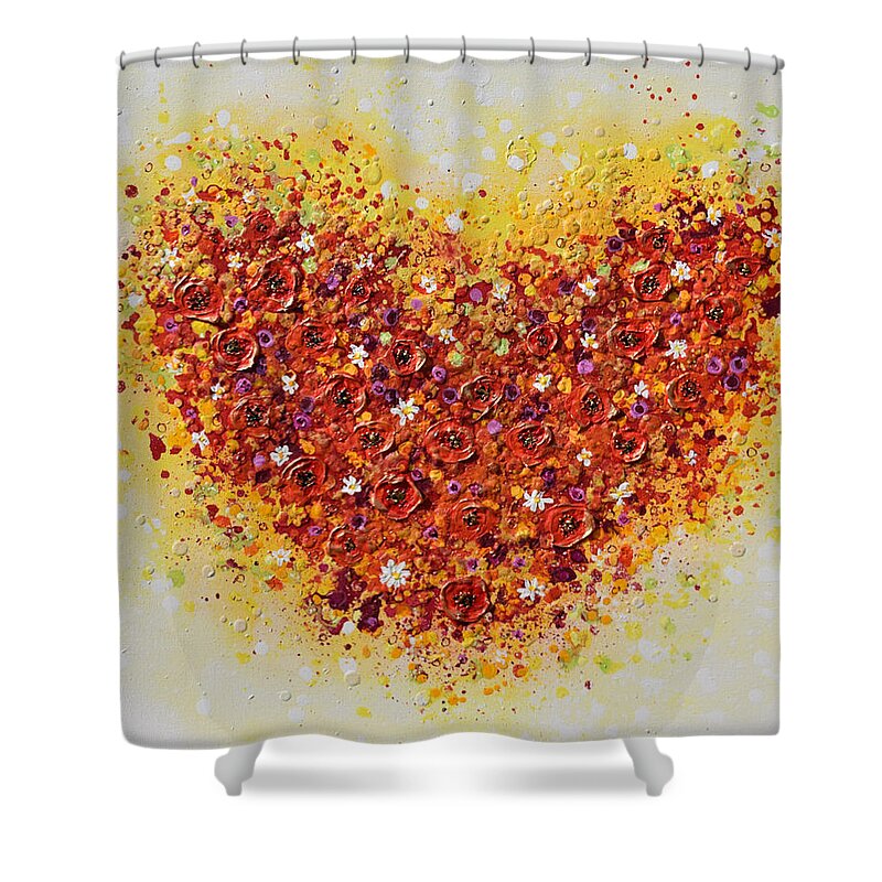 Heart Shower Curtain featuring the painting Summer Love by Amanda Dagg