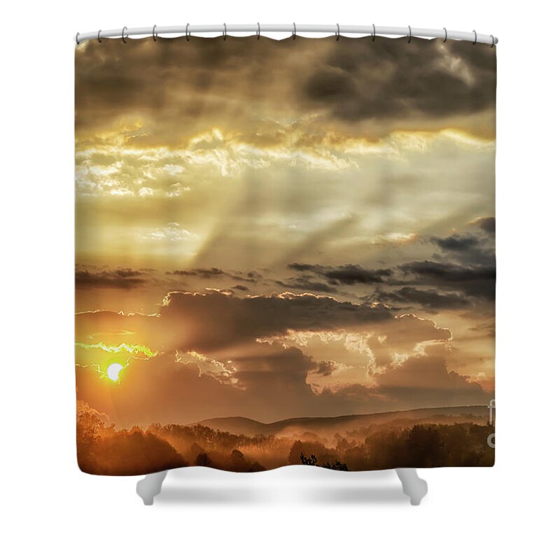 Sunrise Shower Curtain featuring the photograph Sunrise and Fog West Virginia #1 by Thomas R Fletcher