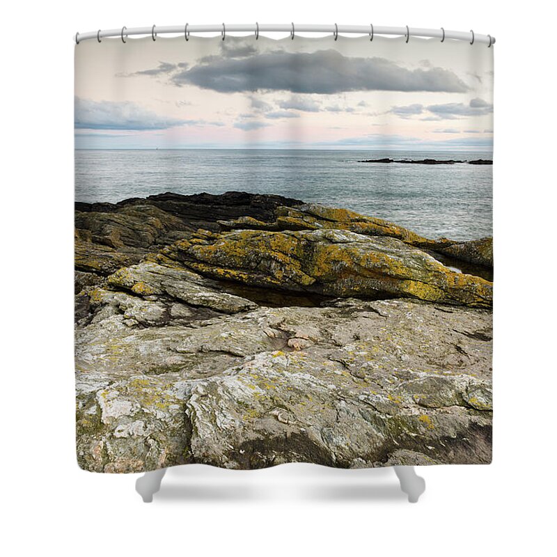 Portlethen Shower Curtain featuring the photograph Sunset at Portlethen, Scotland #1 by Ian Middleton