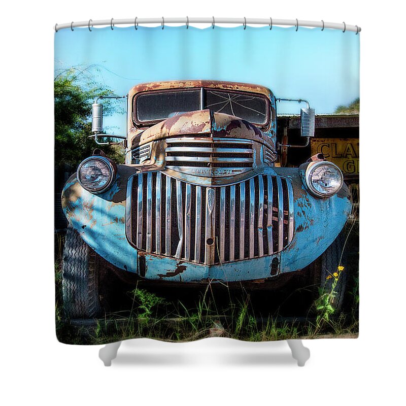 Vintage Truck Shower Curtain featuring the photograph Teeth and Rust by Carmen Kern