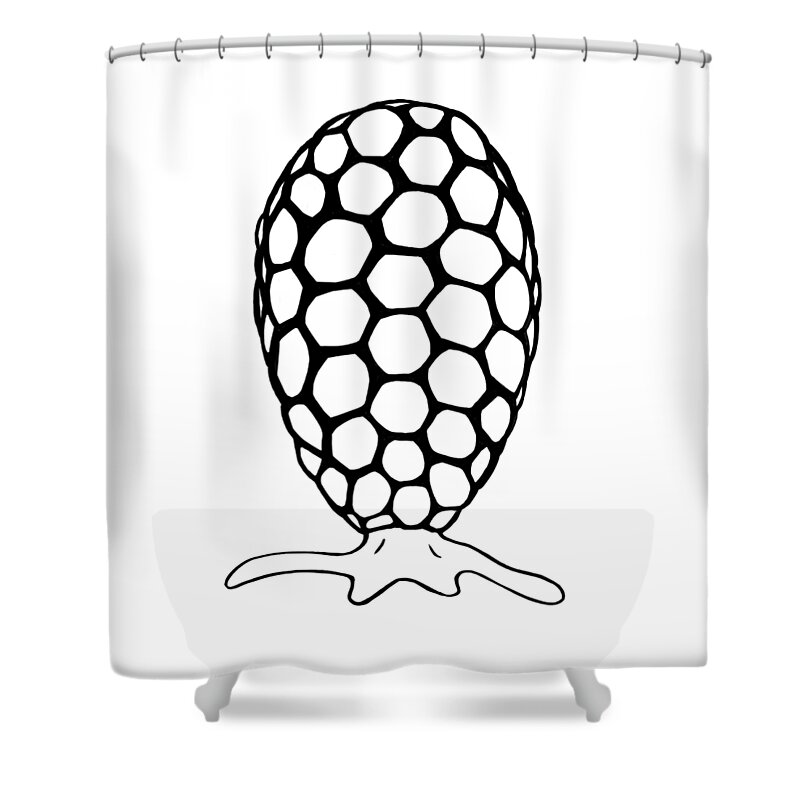 Protozoa Shower Curtain featuring the digital art Testate Amoeba by Kate Solbakk