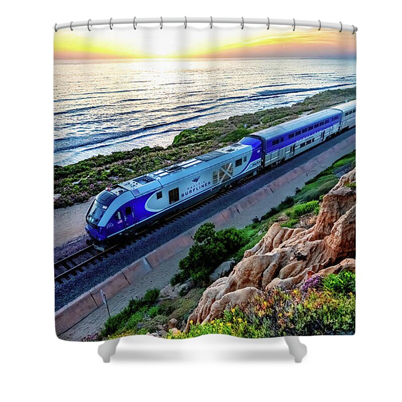 Amtrak Shower Curtain featuring the photograph The Amtrak 584 to San Diego by David Levin