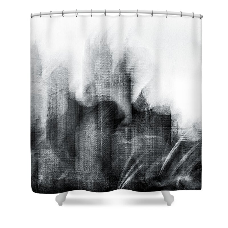 Monochrome Shower Curtain featuring the photograph The Arrival by Grant Galbraith