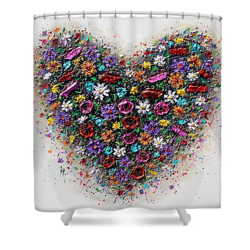 Heart Shower Curtain featuring the painting The colours of Love #1 by Amanda Dagg