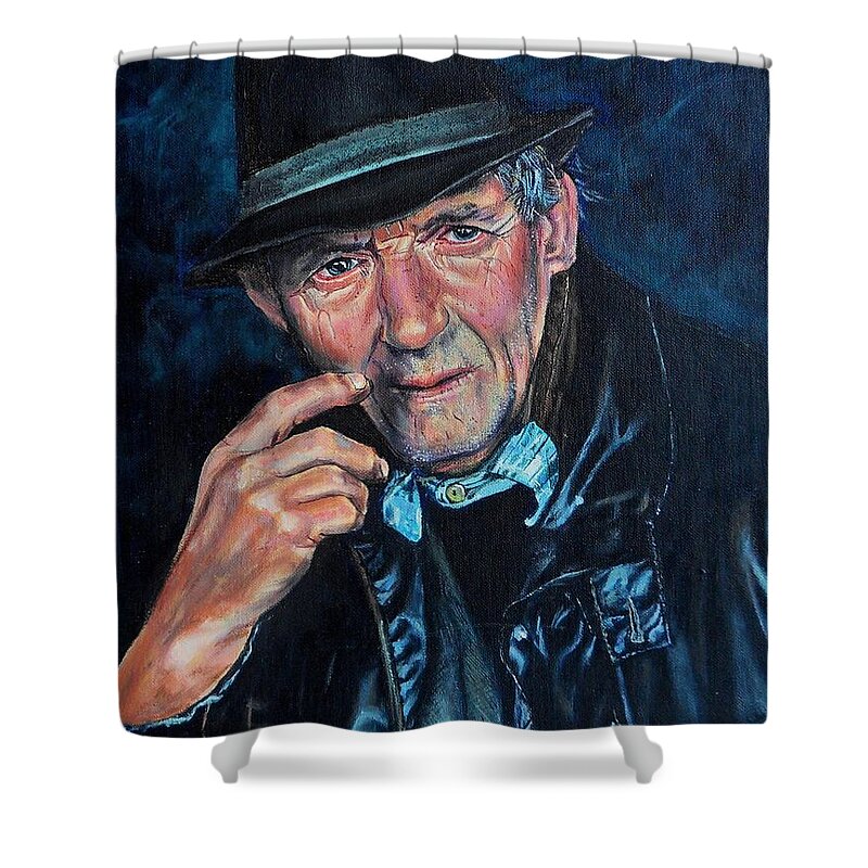 Portrait Shower Curtain featuring the painting The Dutchman #1 by Eric Dee