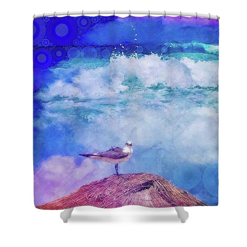 The Watcher Shower Curtain featuring the digital art The Watcher by Skip Hunt