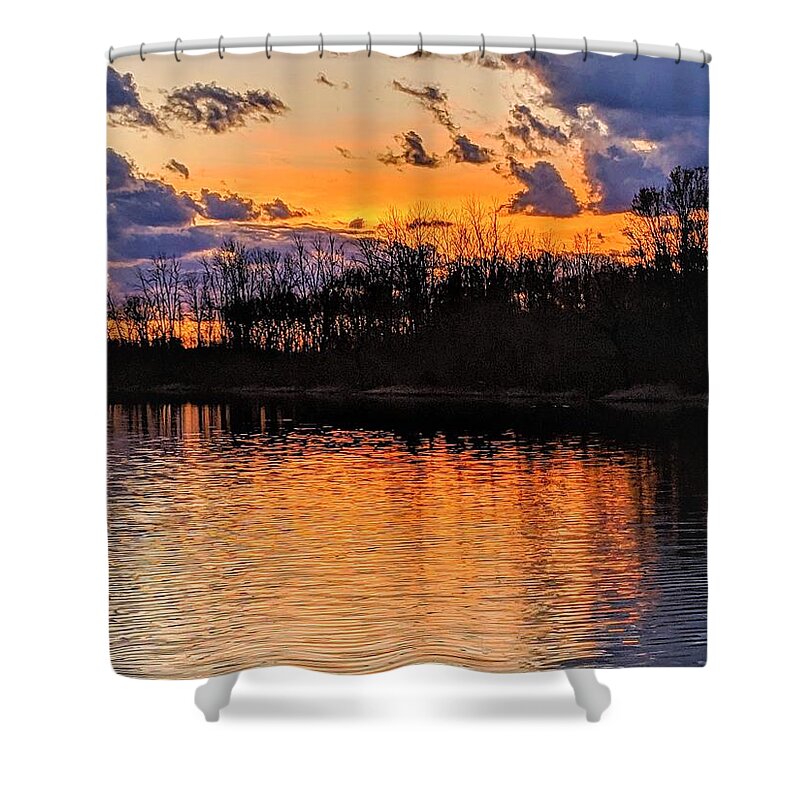  Shower Curtain featuring the photograph Tinkers Creek Park Sunset by Brad Nellis