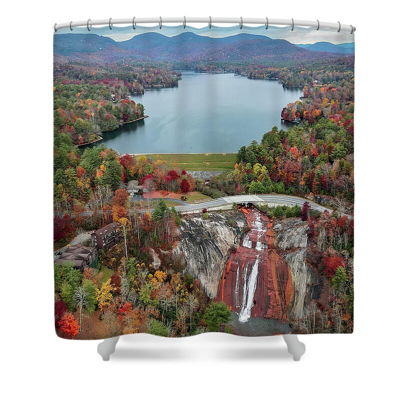  Shower Curtain featuring the photograph Toxaway Falls #1 by Chris Berrier