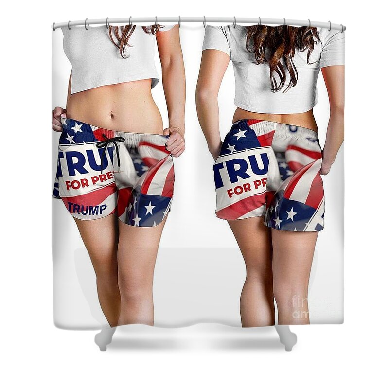 Trump Shower Curtain featuring the photograph Trump Girl 2 by Action