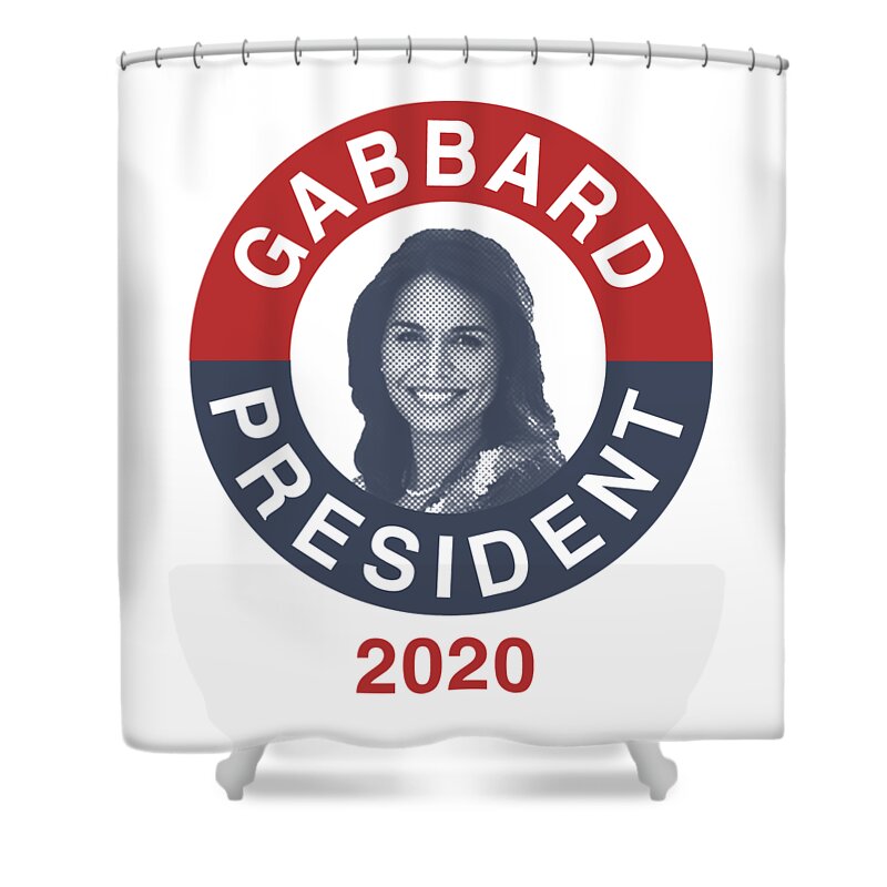 Election Shower Curtain featuring the digital art Tulsi Gabbard for President 2020 #1 by Flippin Sweet Gear