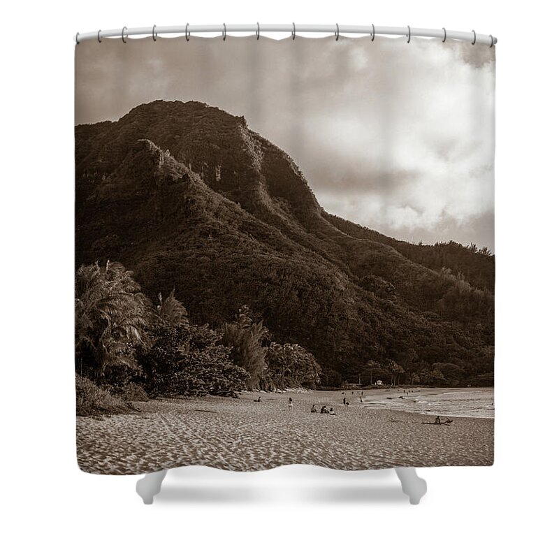 Hawaii Shower Curtain featuring the photograph Tunnels Beach #1 by David Whitaker Visuals