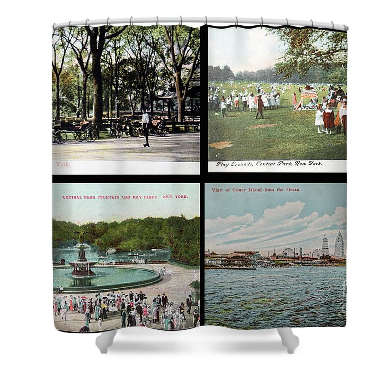 New York Shower Curtain featuring the photograph Various places in New York early 1900's by Patricia Hofmeester