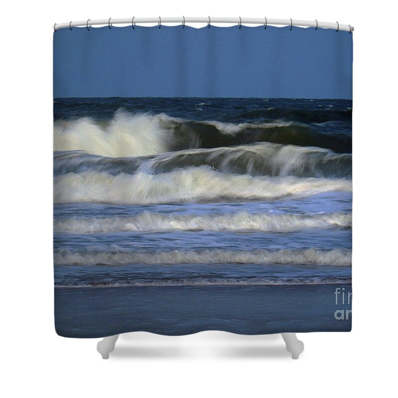 St Augustine Shower Curtain featuring the photograph Waves In Slow Motion1 by D Hackett