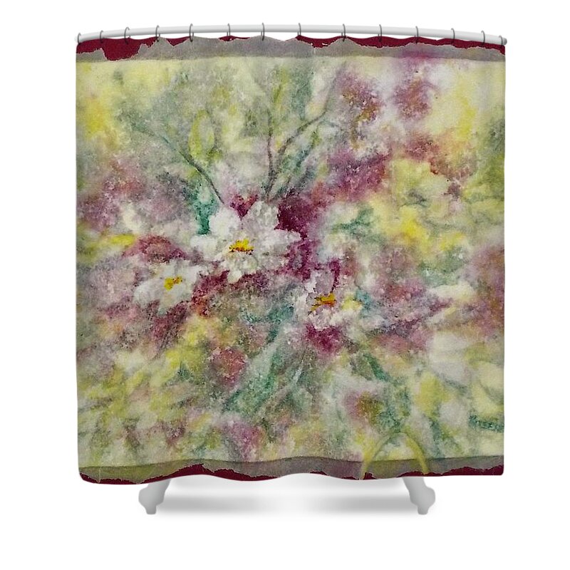 Watercolor Shower Curtain featuring the painting Wildflowers #2 by Carolyn Rosenberger