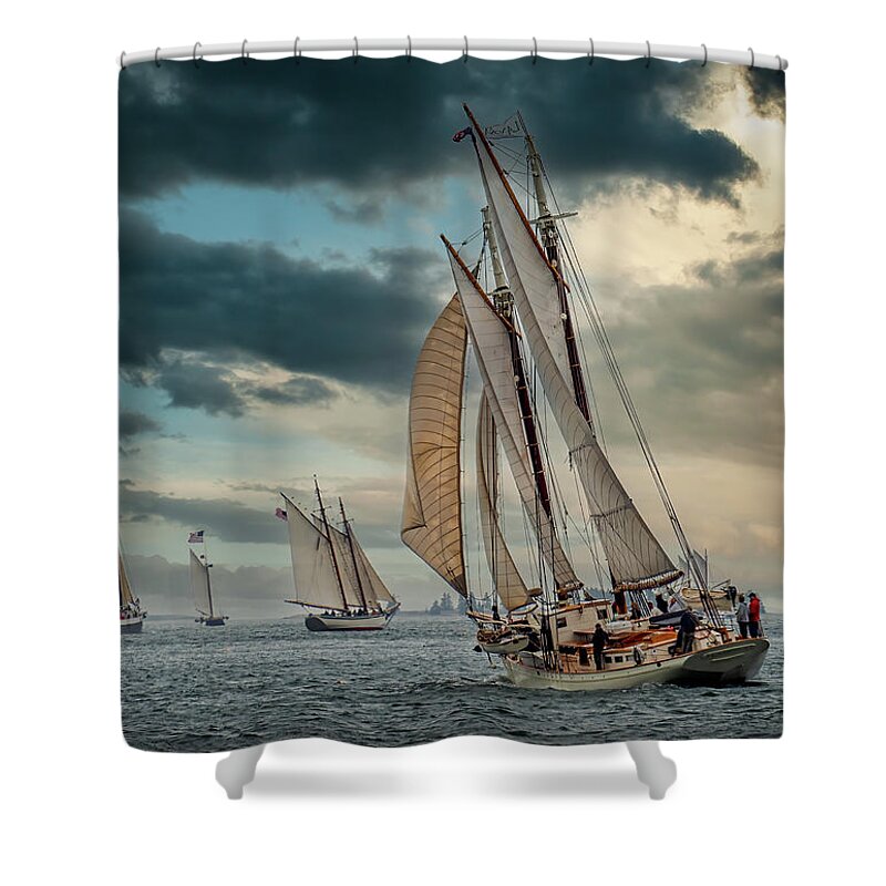  Shower Curtain featuring the photograph Windjammer Fleet by Fred LeBlanc