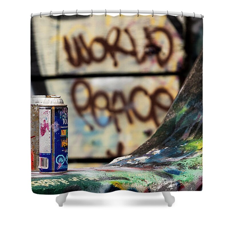 Dv8ca Shower Curtain featuring the photograph World Peace dv8.ca by Jim Whitley