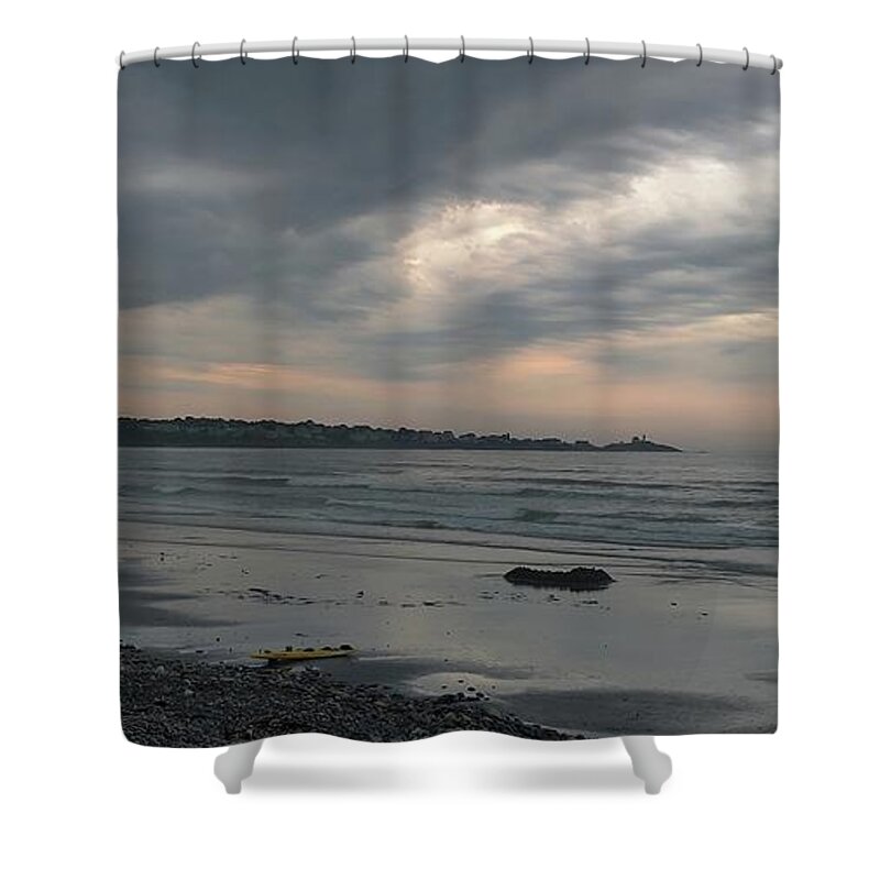 Sunset Shower Curtain featuring the photograph York Beach, Maine #1 by Marcia Lee Jones