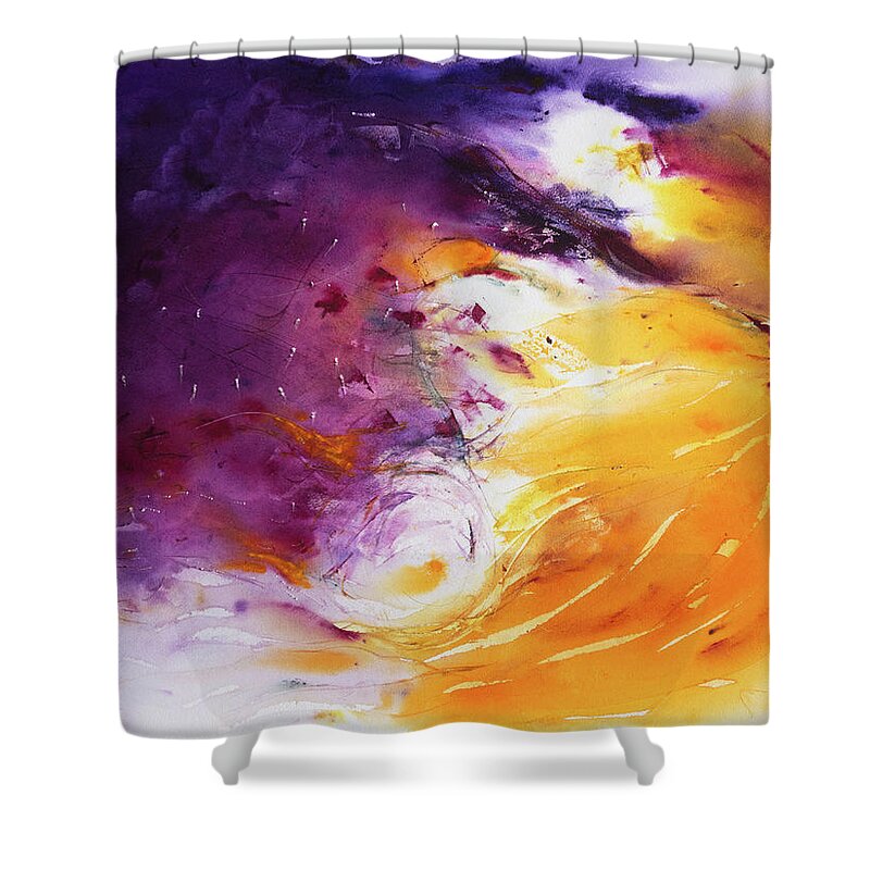  Shower Curtain featuring the painting 'Vortex' by Petra Rau