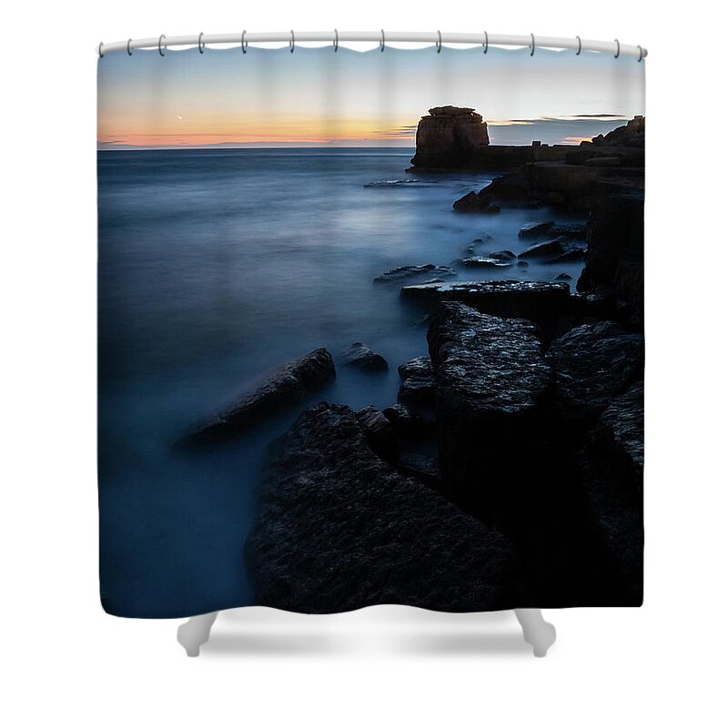 Portland Shower Curtain featuring the photograph Pulpit rock at Portland Bill #10 by Ian Middleton