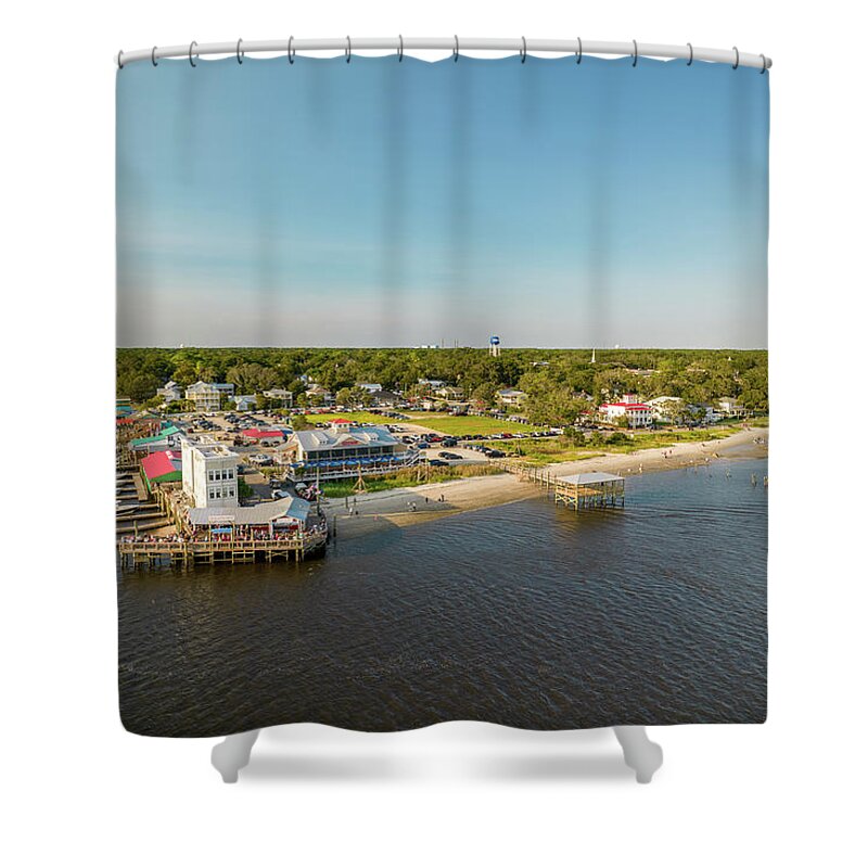 Aerial Shower Curtain featuring the photograph Southport, NC #10 by Dave Guy