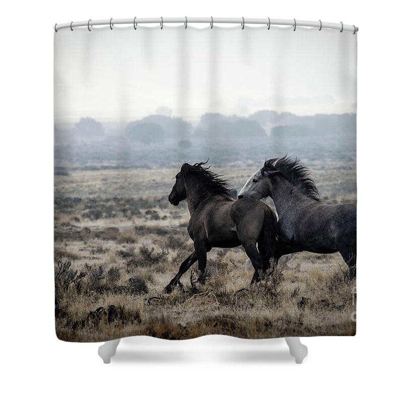  Shower Curtain featuring the photograph Wild Horses #10 by Julie Argyle