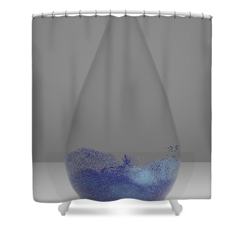 Nft Shower Curtain featuring the digital art 101 Rain Drop Wave by David Bridburg