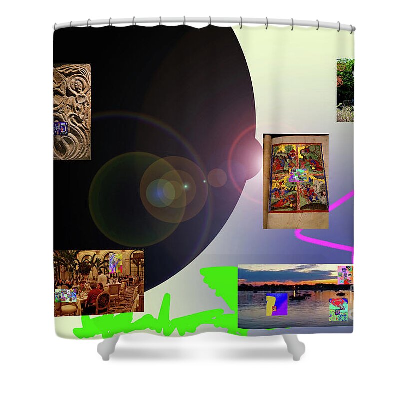Walter Paul Bebirian: Volord Kingdom Art Collection Grand Gallery Shower Curtain featuring the digital art 11-3-2021e by Walter Paul Bebirian