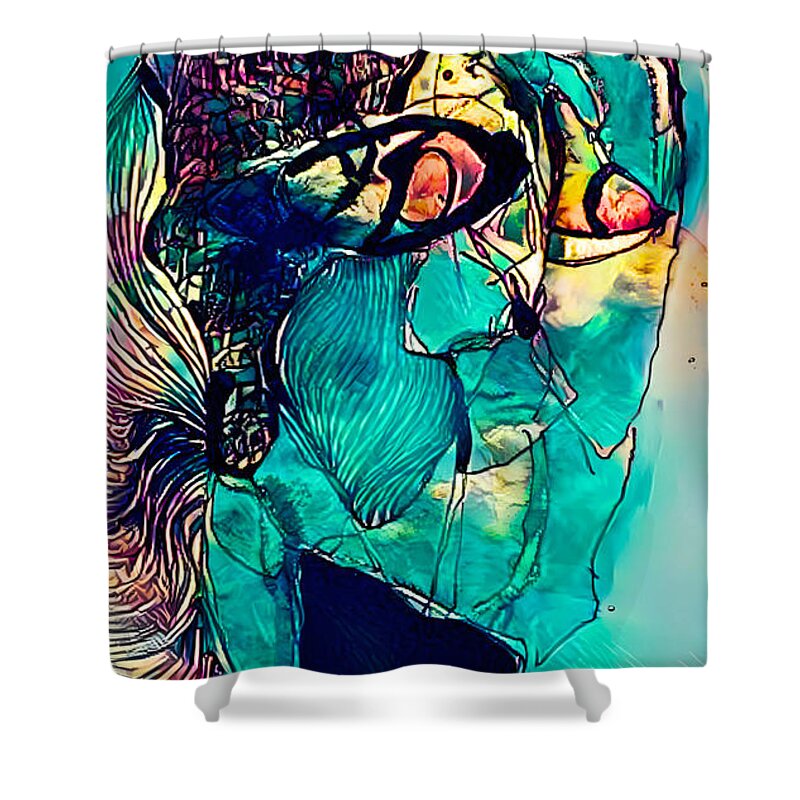 Contemporary Art Shower Curtain featuring the digital art 110 by Jeremiah Ray
