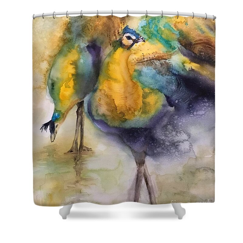 1182021 Shower Curtain featuring the painting 1182021 by Han in Huang wong