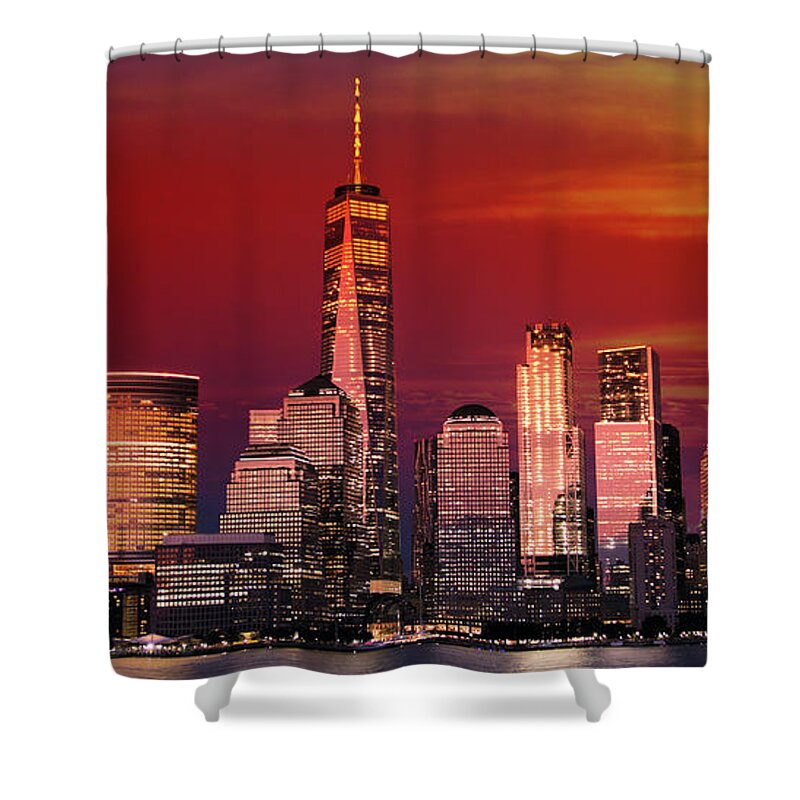 New York City Shower Curtain featuring the photograph Manhattan Sky by Montez Kerr