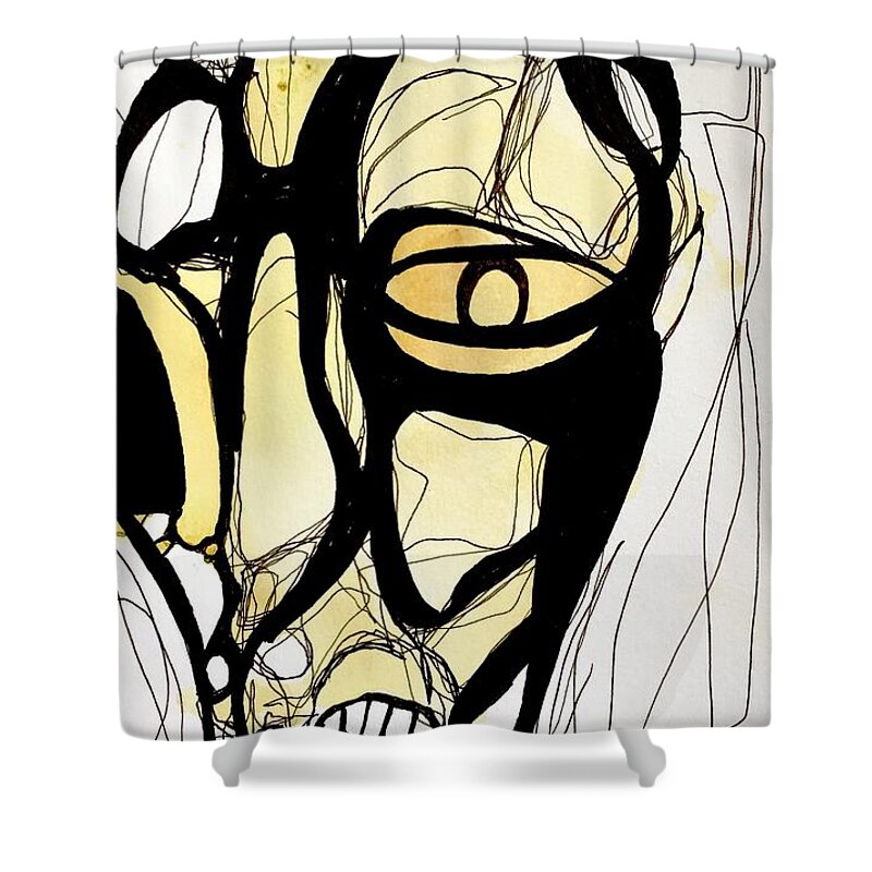 Modern Art Shower Curtain featuring the drawing Untitled 14 by Jeremiah Ray
