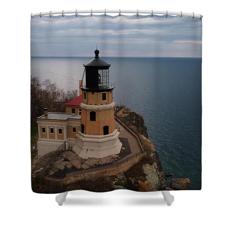 Split Rock Lighthouse Minnesota Shower Curtain featuring the photograph Split Rock Lighthouse in Minnesota located along Lake Superior #15 by Eldon McGraw