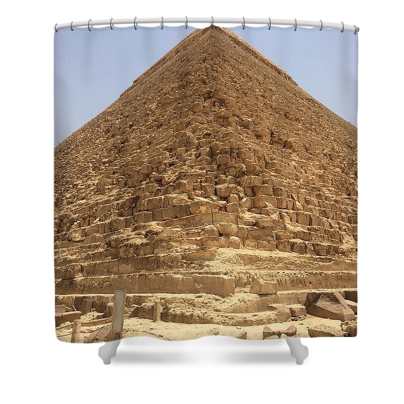 Giza Shower Curtain featuring the photograph Great Pyramids #16 by Trevor Grassi