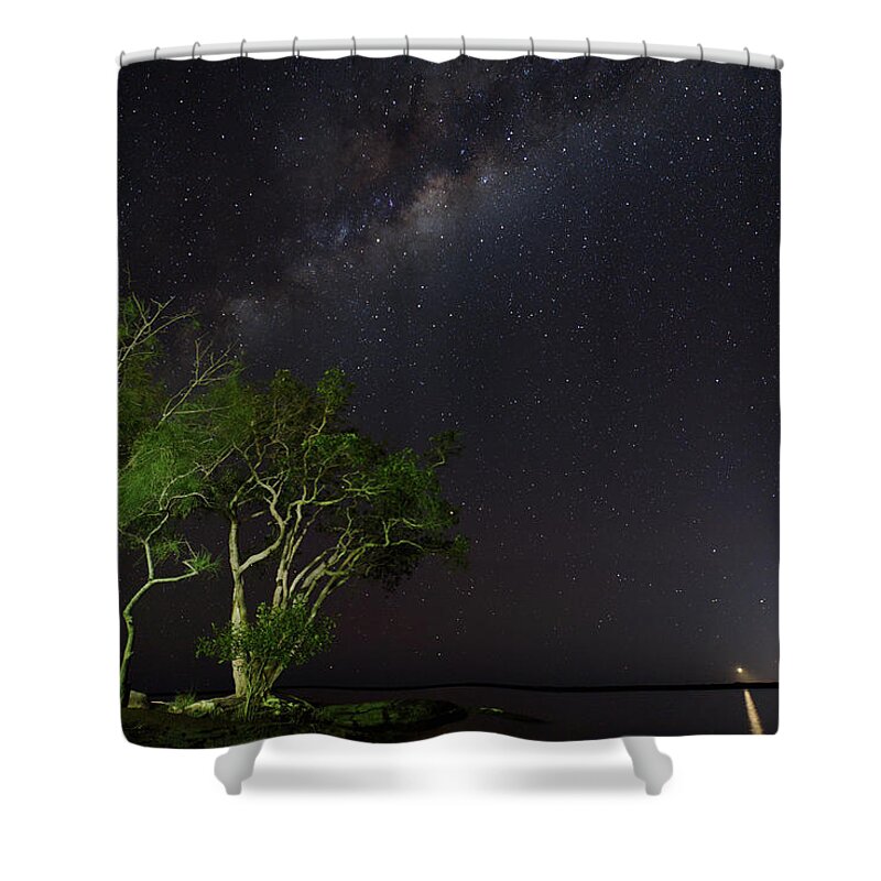 Night Shower Curtain featuring the photograph 1807astro1 by Nicolas Lombard