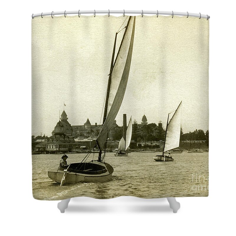 Glenn Mcnary Shower Curtain featuring the photograph 1900's Sailing Glorietta Bay by Glenn McNary