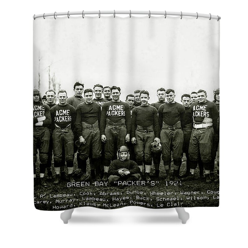 Green Bay Wisconsin Map Shower Curtain featuring the photograph 1921 Green Bay Packers Team by Jon Neidert