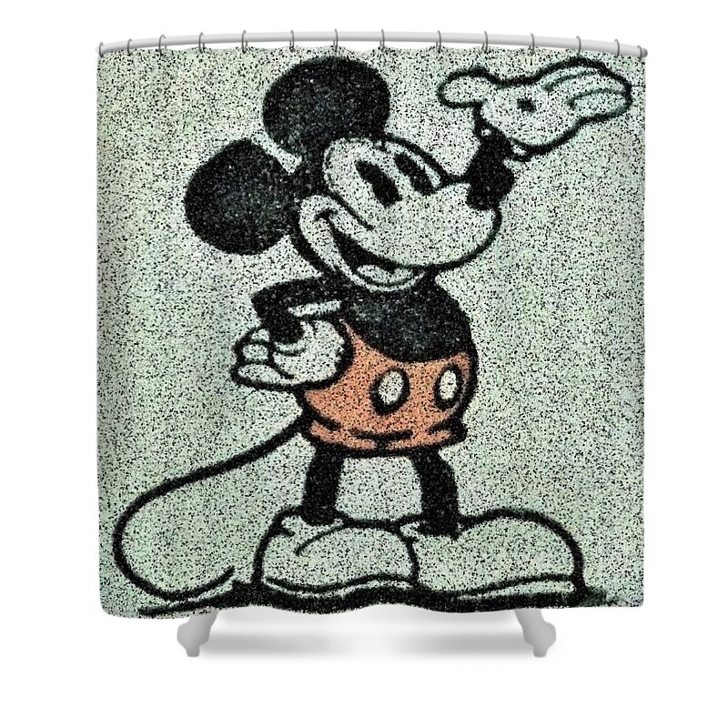 1971 Shower Curtain featuring the photograph 1923 Mickey Mouse Static by Rob Hans