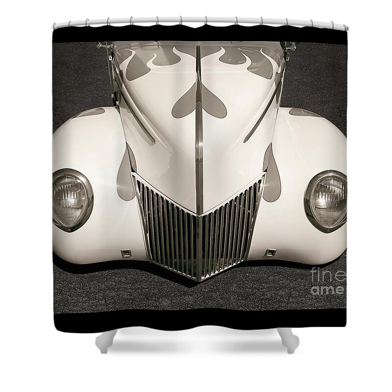 American Shower Curtain featuring the photograph 1939 Ford Cabriolet by Martin Konopacki