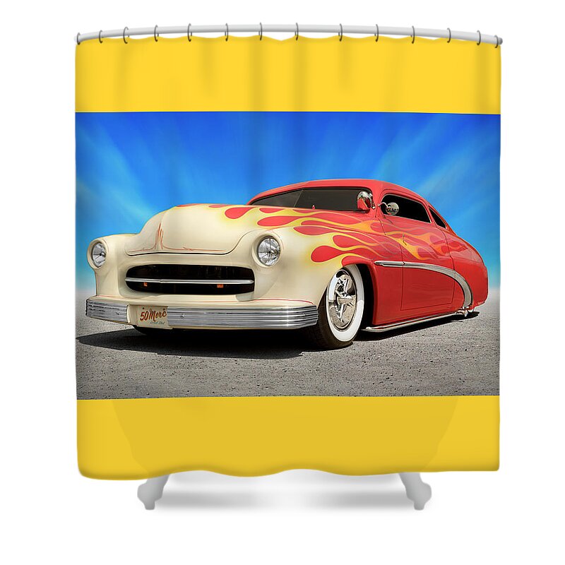 1950 Mercury Shower Curtain featuring the photograph 1950 Mercury Low Rider by Mike McGlothlen