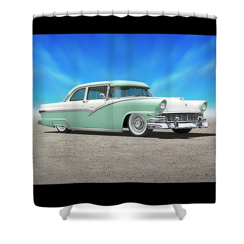 1956 Ford Shower Curtain featuring the photograph 1956 Ford Fairlane Club Sedan by Mike McGlothlen