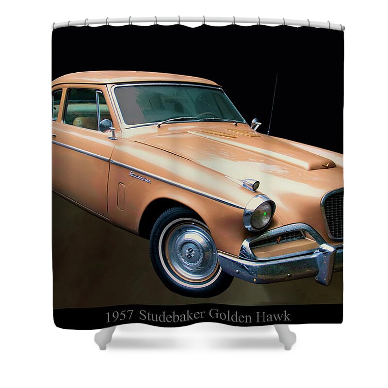 1950s Cars Shower Curtain featuring the photograph 1957 Studebaker Golden Hawk by Flees Photos