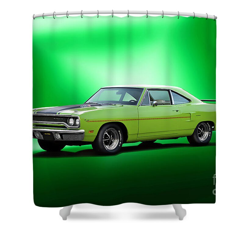 1970 Plymouth Roadrunner 440 Shower Curtain featuring the photograph 1970 Plymouth Roadrunner 440 by Dave Koontz