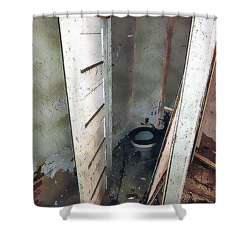 Toilet Shower Curtain featuring the painting 1g by Mark Baranowski