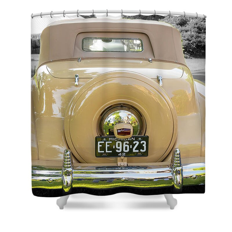 1900s Shower Curtain featuring the photograph 1942 Lincoln Continental #2 by Jack R Perry