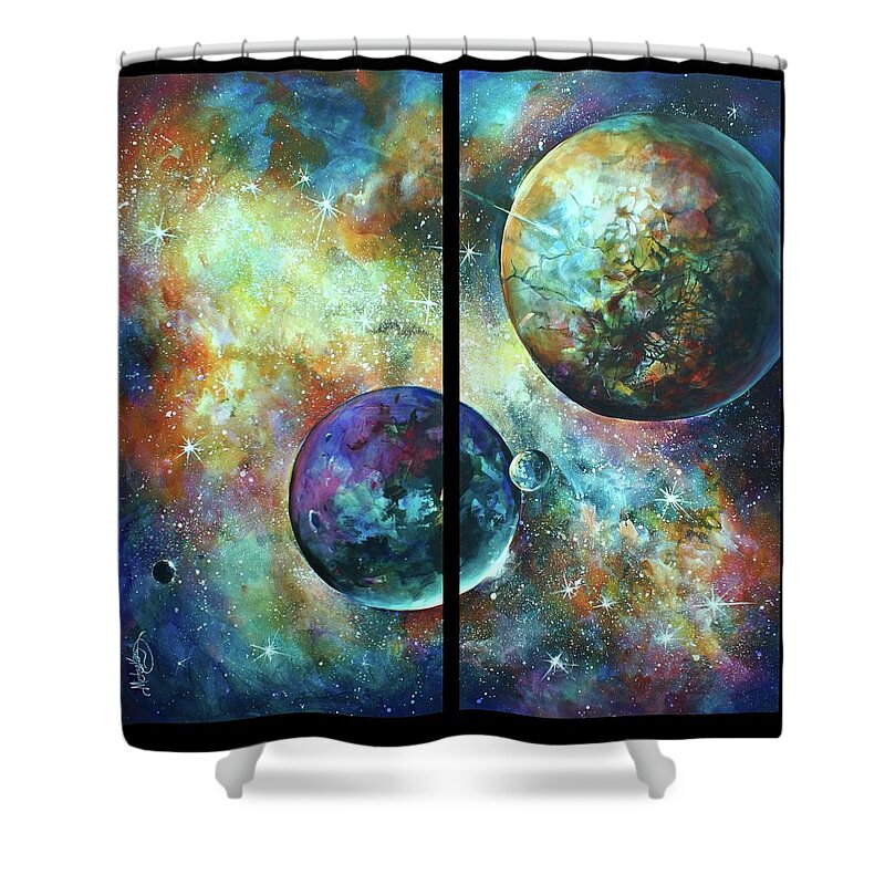  Shower Curtain featuring the painting ...a Moment by Michael Lang