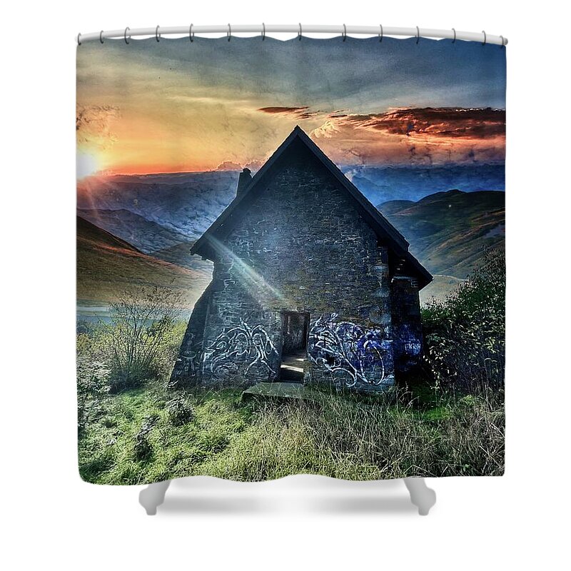 Church Shower Curtain featuring the digital art Abandoned by Norman Brule