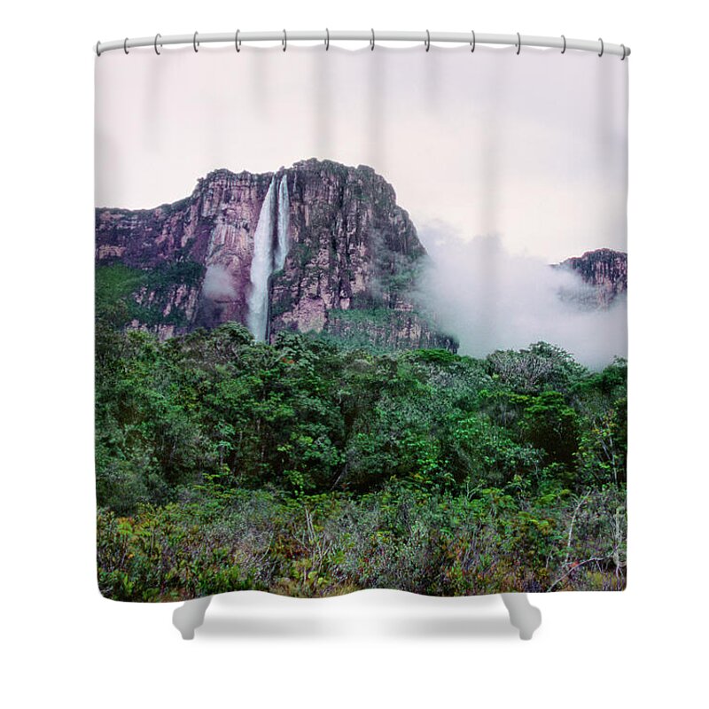 Dave Welling Shower Curtain featuring the photograph Angel Falls Canaima National Park Venezuela by Dave Welling