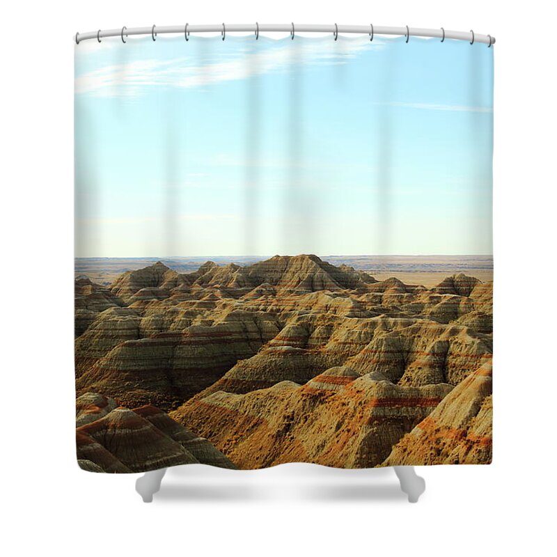 Badlands National Park Shower Curtain featuring the photograph Badlands National Park #1 by Lens Art Photography By Larry Trager