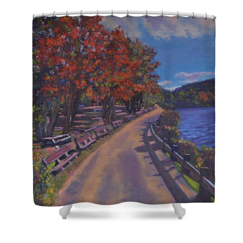 Park Shower Curtain featuring the painting Bear Mountain #2 by Beth Riso