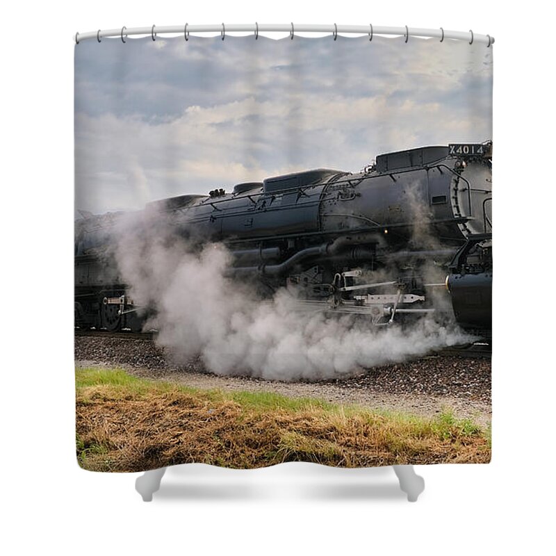 Big Boy #4014 Steam Locomotive Shower Curtain featuring the photograph Big Boy #4014 Steam Locomotive #4 by Robert Bellomy
